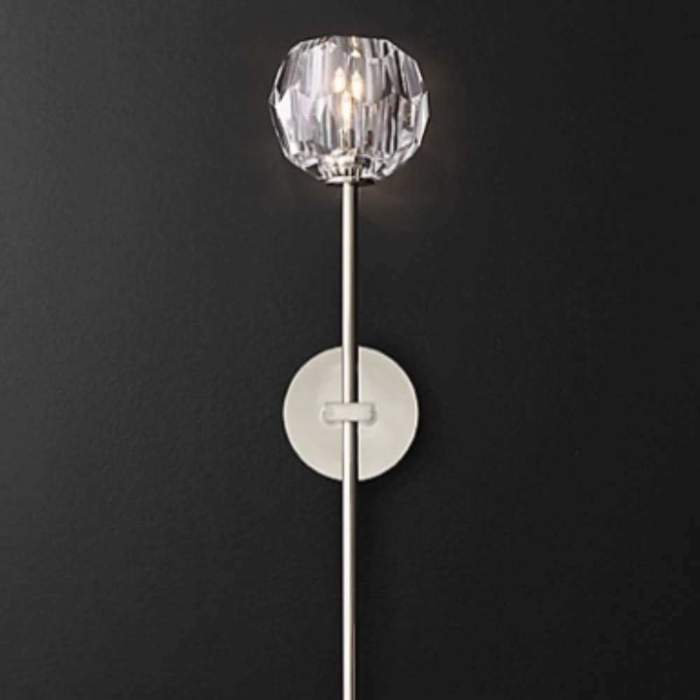 2 new Restoration Hardware sconces real crystal